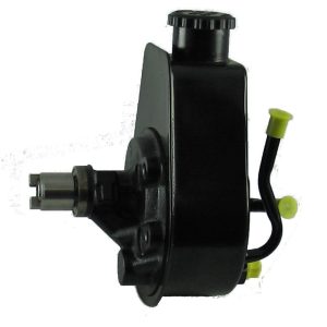 Borgeson Power Steering Pump, Self Contained, 2 Returns with One Capped/ for Hydro-Boost or Vacuum Brakes, With Painted Black Pump – 800328