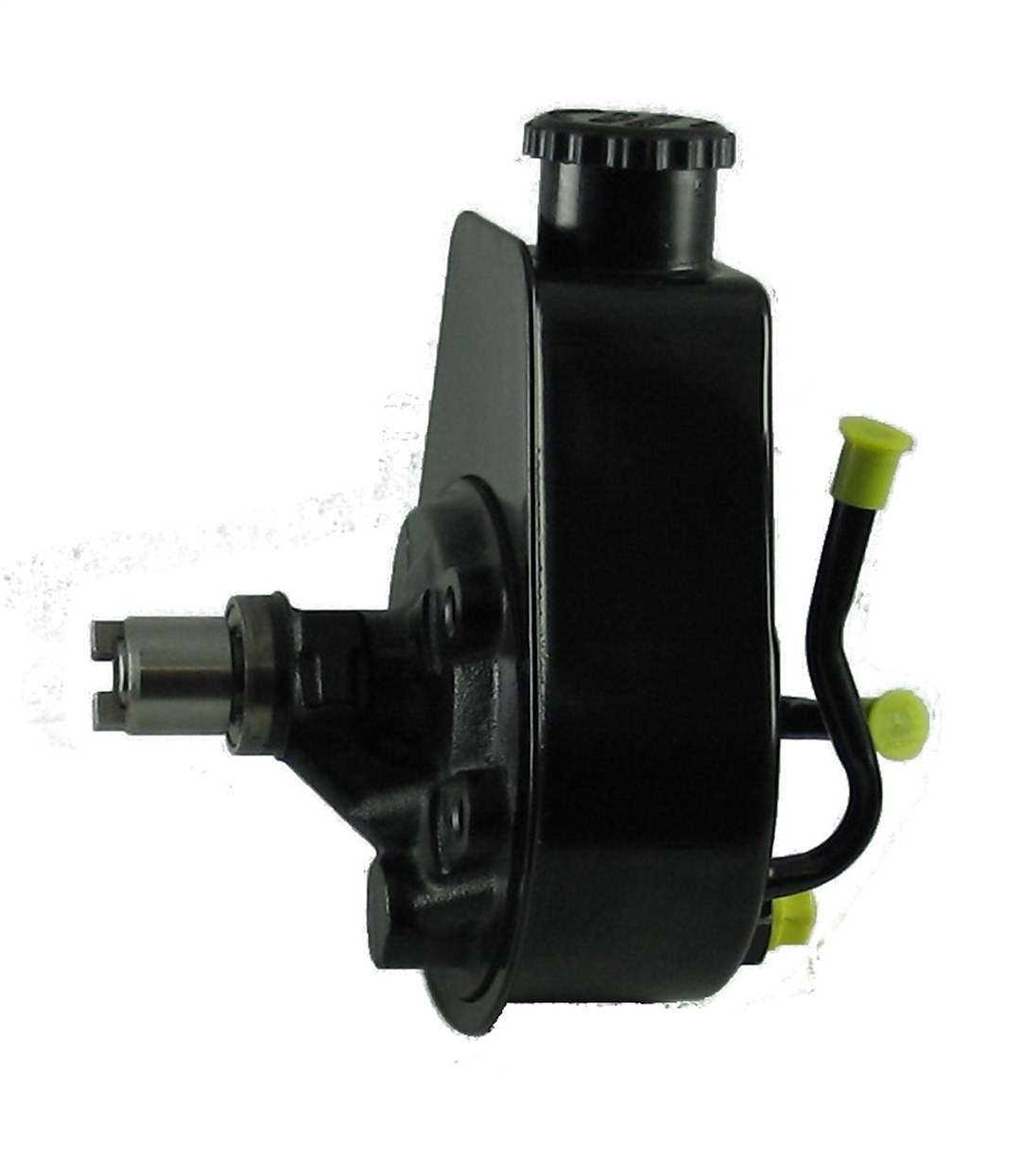 Borgeson Power Steering Pump, Self Contained, 2 Returns with One Capped/ for Hydro-Boost or Vacuum Brakes, With Painted Black Pump – 800328