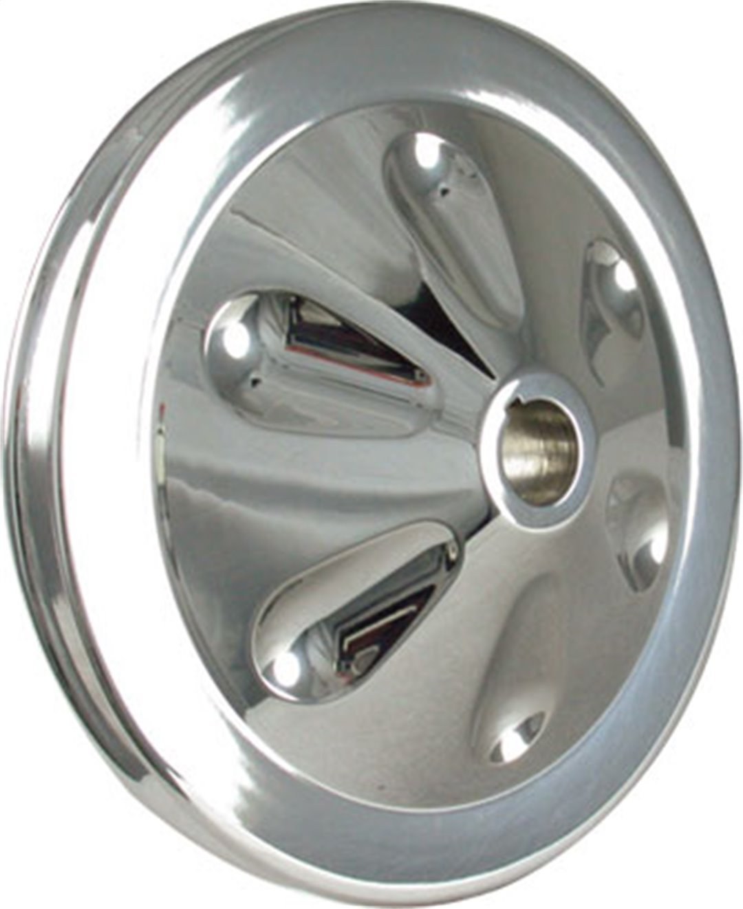 Borgeson Power Steering Pump Pulley, Universal, Single Groove V-Belt, 4-5/8 Inch Diameter, For Use on Keyway Shaft, Machined Finish – 801202