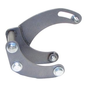 Borgeson Power Steering Pump Bracket, For Use on Big Block Chevy Engines, For Use with Short Water Pump, Black Steel, With Hardware – 802403