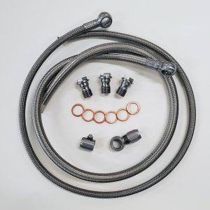 Borgeson Power Steering Hose, Braided Stainless Steel Pressure and Return Hoses, For Conecting GM Pump to 79-97 Mustang Rack and Pinion – 925133
