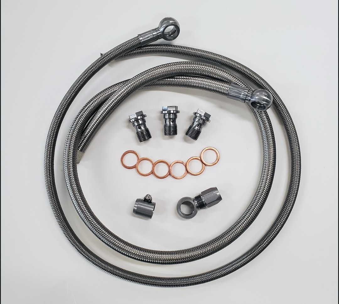 Borgeson Power Steering Hose, Braided Stainless Steel Pressure and Return Hoses, For Conecting GM Pump to 79-97 Mustang Rack and Pinion – 925133