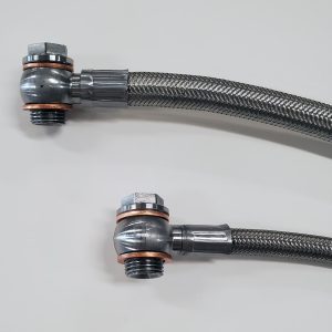 Borgeson Power Steering Hose, Braided Stainless Steel Pressure and Return Hoses, For Conecting GM Pump to 79-97 Mustang Rack and Pinion – 925133
