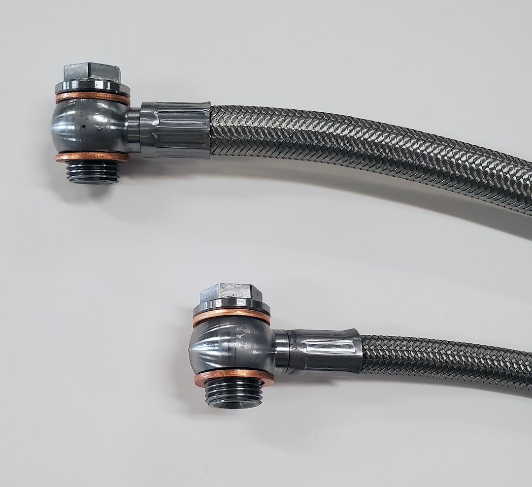 Borgeson Power Steering Hose, Braided Stainless Steel Pressure and Return Hoses, For Conecting GM Pump to 79-97 Mustang Rack and Pinion – 925133