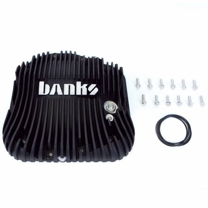 Banks Differential Cover, For Use with 1985 to 2019 Ford Sterling, 10.25/ 10.5 Ring Gear, 12 Bolt, Powder Coated, Stain Black, A380 Aluminum – 19258