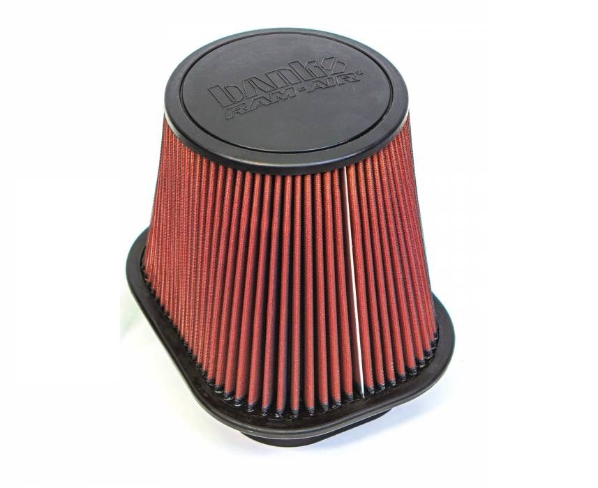 Banks Air Filter, Air Intake Replacement, Red, Cotton Gauze, Oiled Filter – 41829