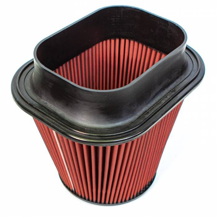 Banks Air Filter, Air Intake Replacement, Red, Cotton Gauze, Oiled Filter – 41829