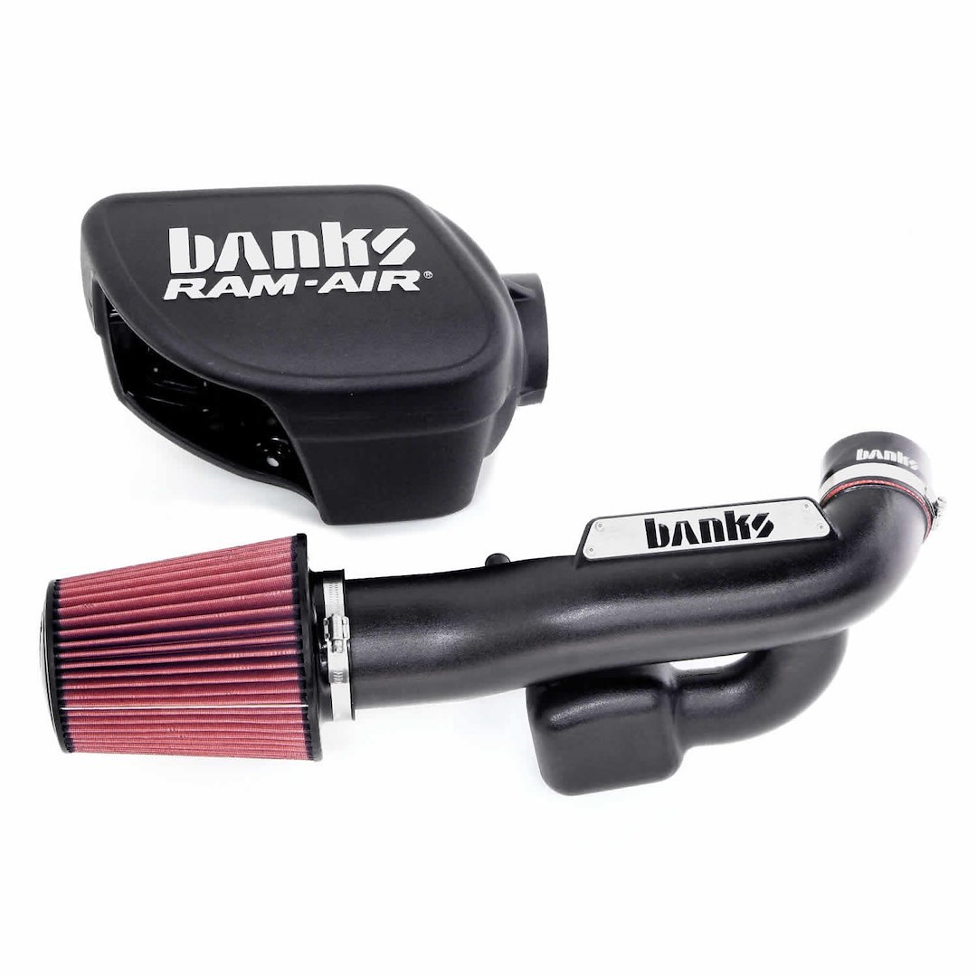 Banks Cold Air Intake, Ram-Air ®, Black Polyethylene Tube, Red Filter, Oiled, With Air Box – 41837