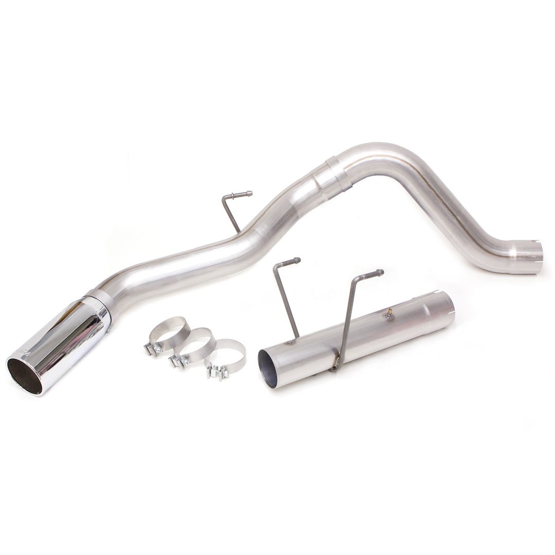 Banks Exhaust System Kit, Monster ® Diesel Particulate Filter (DPF) Back System, Stainless Steel, Without Muffler, 4 Inch Pipe Diameter – 49796