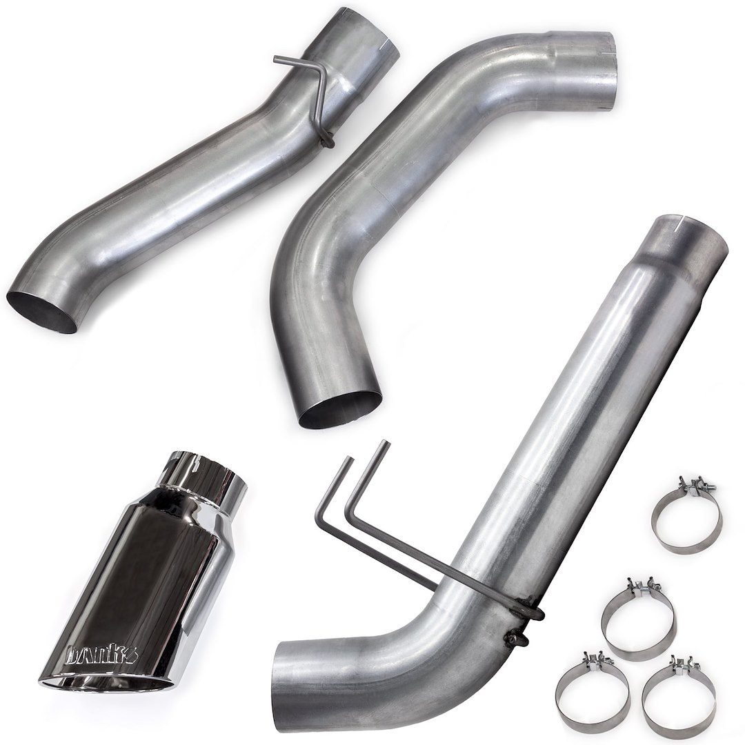 Banks Exhaust System Kit, Monster ® Diesel Particulate Filter (DPF) Back System, Aluminized Steel, Without Muffler, 5 Inch Pipe Diameter – 49832