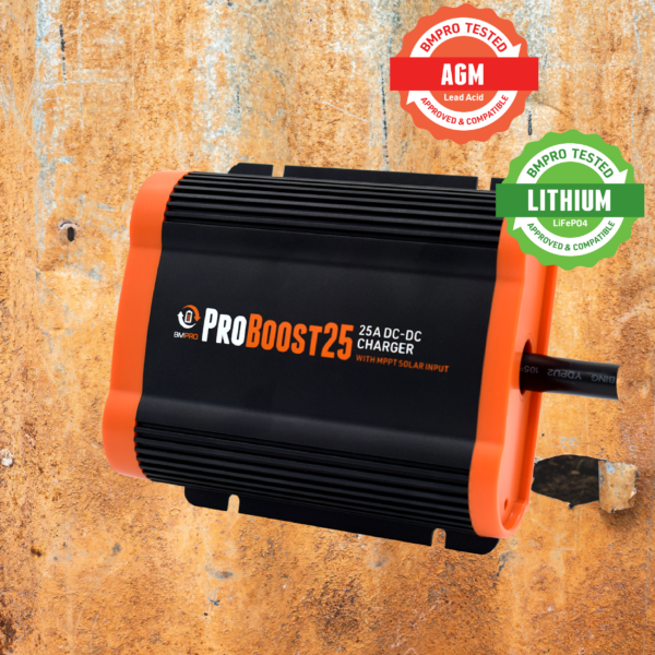 Bmpro Battery Charger, For 12 Volt Batteries, 9 to 18 Volt Power Supply/ 10 to 32 Volt Solar Power Supply, Three Stage Battery Charger – PROBOOST25