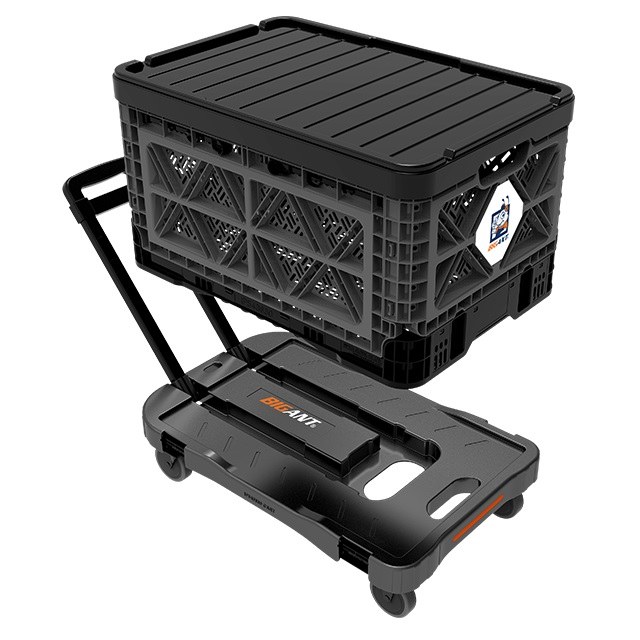 Big Ant Collapsible Container Hand Cart, For IP543630G to Move Crates Easily, With Fold Down Seat – H-IP54