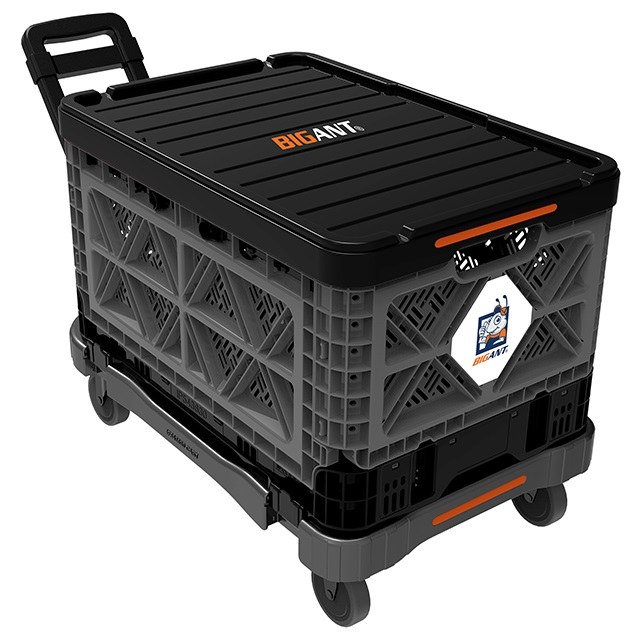 Big Ant Collapsible Container Hand Cart, For IP543630G to Move Crates Easily, With Fold Down Seat – H-IP54