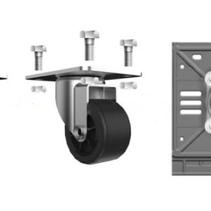 Big Ant Caster, Use with Collapsible Square Crate, 2 Inch Diameter, Polypropylene, Bolt-On Mount, Non-Lockable, Set of 4 – IP734/543 WLS