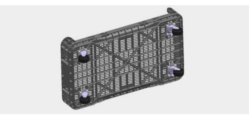 Big Ant Caster, Use with Collapsible Square Crate, 2 Inch Diameter, Polypropylene, Bolt-On Mount, Non-Lockable, Set of 4 – IP734/543 WLS