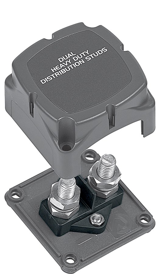 Bep Wire Terminal Block, Used for Connecting Battery Cables from Outboard, 2 Pole 3/8 Inch Stud, Black – 702-2S