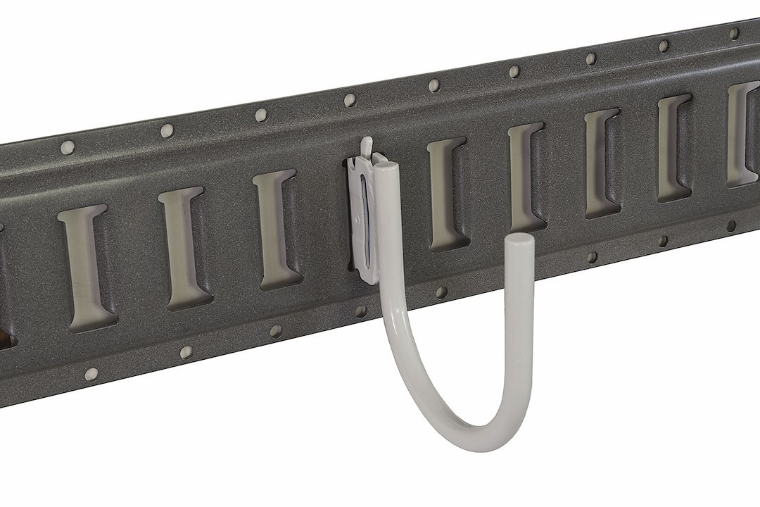 Buyers Products Multi Purpose Hook, E-Track, For Use with E-Track and Ford Boxlink Systems, J-Hook, 4-1/4 Inch, Powder Coated, White, Steel – 01120