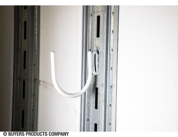 Buyers Products Multi Purpose Hook, E-Track, For Use with E-Track and Ford Boxlink Systems, J-Hook, 4-1/4 Inch, Powder Coated, White, Steel – 01120