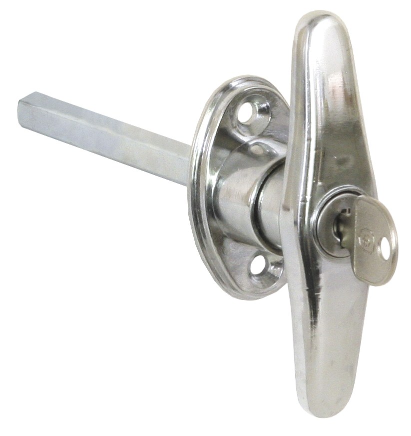 Buyers Products Entry Door Handle, T Style Outside Surface Mount, 5/16 Inch Square Shaft X 4-3/16 Inch Length, Chrome – 04010