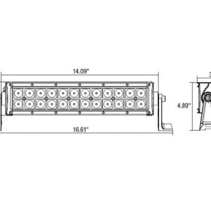 Buyers Products Light Bar, LED Bulb, 14 Inch, 51 Watt, 12 to 24 Volt DC, Flood/ Spot Combination Beam, 6480 Lumens, Clear Polycarbonate Lens – 1492171