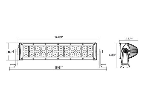 Buyers Products Light Bar, LED Bulb, 14 Inch, 51 Watt, 12 to 24 Volt DC, Flood/ Spot Combination Beam, 6480 Lumens, Clear Polycarbonate Lens – 1492171