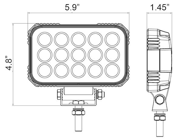Buyers Products Spotlight, 75 Watt LED, 5.9 Inch Length X 1.45 Inch Width X 4.8 Inch Height Die Cast Housing, White – 1492196