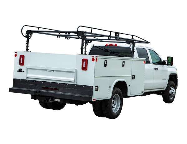 Buyers Products Ladder Rack, For Use on Service Body Vehicles, 13-1/2 Foot Length, Adjustable Height from 21 Inch to 31 Inch, 66 Inch Width – 1501250