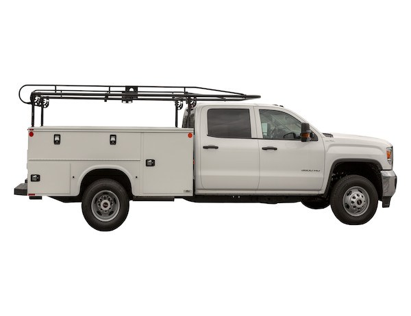 Buyers Products Ladder Rack, For Use on Service Body Vehicles, 13-1/2 Foot Length, Adjustable Height from 21 Inch to 31 Inch, 66 Inch Width – 1501250