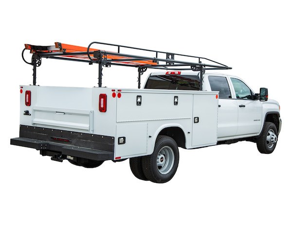 Buyers Products Ladder Rack, For Use on Service Body Vehicles, 13-1/2 Foot Length, Adjustable Height from 21 Inch to 31 Inch, 66 Inch Width – 1501250