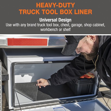 Buyers Products Utility Mat, Cut to Fit, For Truck Tool Box and Shelf Liner, 192 Inch Length X 18 Inch Width, Black, PVC – 1701062