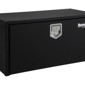 Buyers Products Tool Box, Underbody, 1 Recessed Drop Door, Smooth, Gloss, Black, Steel, 24 Inch Length X 18 Inch Width X 18 Inch Height – 1702100