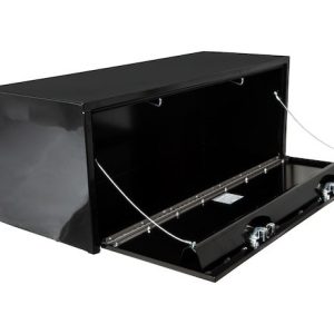 Buyers Products Tool Box, Underbody, 1 Recessed Drop Door, Smooth, Gloss, Black, Steel, 48 Inch Length X 18 Inch Width X 18 Inch Height – 1702110