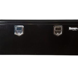 Buyers Products Tool Box, Underbody, 1 Recessed Drop Door, Smooth, Gloss, Black, Steel, 48 Inch Length X 18 Inch Width X 18 Inch Height – 1702110