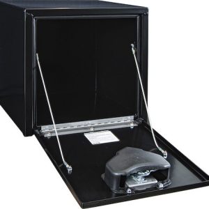 Buyers Products Tool Box, Underbody, 1 Recessed Drop Door, Smooth, Powder Coated, Black, Steel – 1702295
