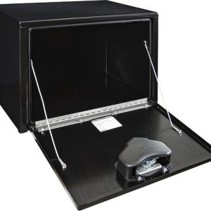 Buyers Products Tool Box, Underbody, 1 Recessed Drop Door, Smooth, Gloss, Black, Steel, 24 Inch Length X 18 Inch Width X 18 Inch Height – 1702300