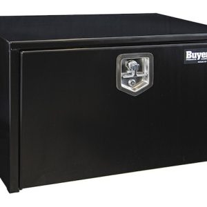 Buyers Products Tool Box, Underbody, 1 Recessed Drop Door, Smooth, Gloss, Black, Steel, 30 Inch Length X 18 Inch Width X 18 Inch Height – 1702303
