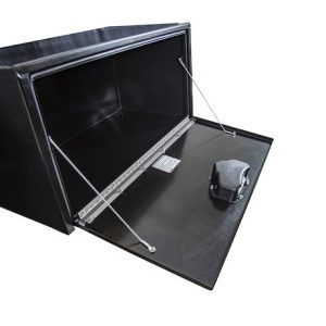Buyers Products Tool Box, Underbody, 1 Recessed Drop Door, Smooth, Gloss, Black, Steel, 36 Inch Length X 18 Inch Width X 18 Inch Height – 1702305