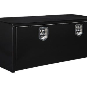 Buyers Products Tool Box, Underbody, 1 Recessed Drop Door, Smooth, Gloss, Black, Steel, 48 Inch Length X 18 Inch Width X 18 Inch Height – 1702310