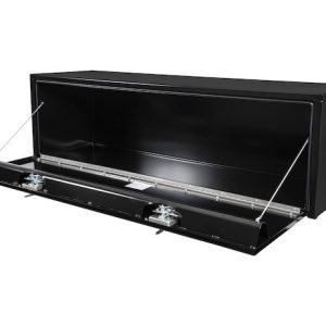 Buyers Products Tool Box, Underbody, 1 Recessed Drop Door, Smooth, Gloss, Black, Steel, 60 Inch Length X 18 Inch Width X 18 Inch Height – 1702315