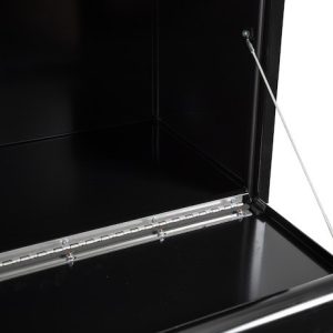Buyers Products Tool Box, Underbody, 1 Recessed Drop Door, Smooth, Gloss, Black, Steel, 60 Inch Length X 18 Inch Width X 18 Inch Height – 1702315