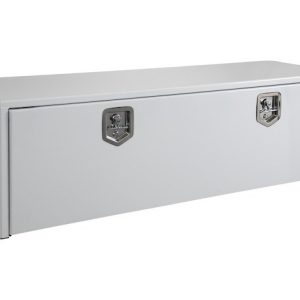 Buyers Products Tool Box, Underbody, 1 Recessed Drop Door, Smooth, Gloss, White, Steel, 48 Inch Length X 18 Inch Width X 18 Inch Height – 1702410