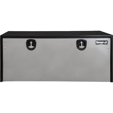 Buyers Products Tool Box, Underbody, 1 Drop Door, Smooth, Powder Coated Black Frame/ Smooth Polished Door, Steel and Stainless Steel – 1702710