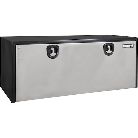 Buyers Products Tool Box, Underbody, 1 Drop Door, Smooth, Powder Coated Black Frame/ Smooth Polished Door, Steel and Stainless Steel – 1702710