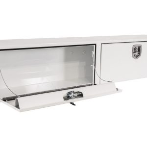 Buyers Products Tool Box, Topsider, 2 Recessed Drop Door, Smooth, White, Steel, 96 Inch Length X 13 Inch Width X 16 Inch Height – 1702860