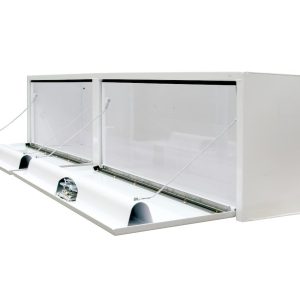 Buyers Products Tool Box, Topsider, 2 Recessed Drop Door, Smooth, White, Steel, 96 Inch Length X 13 Inch Width X 16 Inch Height – 1702860