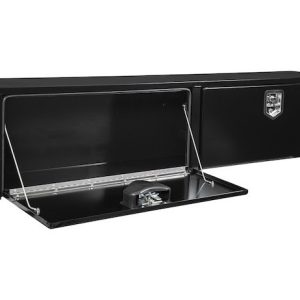 Buyers Products Tool Box, Topsider, 2 Recessed Drop Door, Powder Coated, Gloss Black, Carbon Steel – 1702980