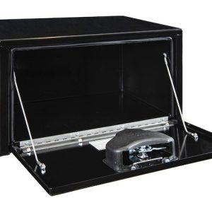 Buyers Products Tool Box, Underbody, 1 Recessed Drop Door, Smooth, Gloss, Black, Steel, 24 Inch Length X 16 Inch Width X 14 Inch Height – 1703300
