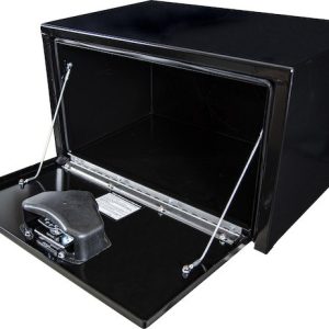 Buyers Products Tool Box, Underbody, 1 Recessed Drop Door, Smooth, Gloss, Black, Steel, 24 Inch Length X 16 Inch Width X 14 Inch Height – 1703300