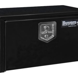 Buyers Products Tool Box, Underbody, 1 Recessed Drop Door, Smooth, Gloss, Black, Steel, 24 Inch Length X 16 Inch Width X 14 Inch Height – 1703300