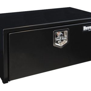 Buyers Products Tool Box, Underbody, 1 Recessed Drop Door, Smooth, Gloss, Black, Steel, 30 Inch Length X 16 Inch Width X 14 Inch Height – 1703303